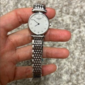 Longines Silver Timepiece with White Face
